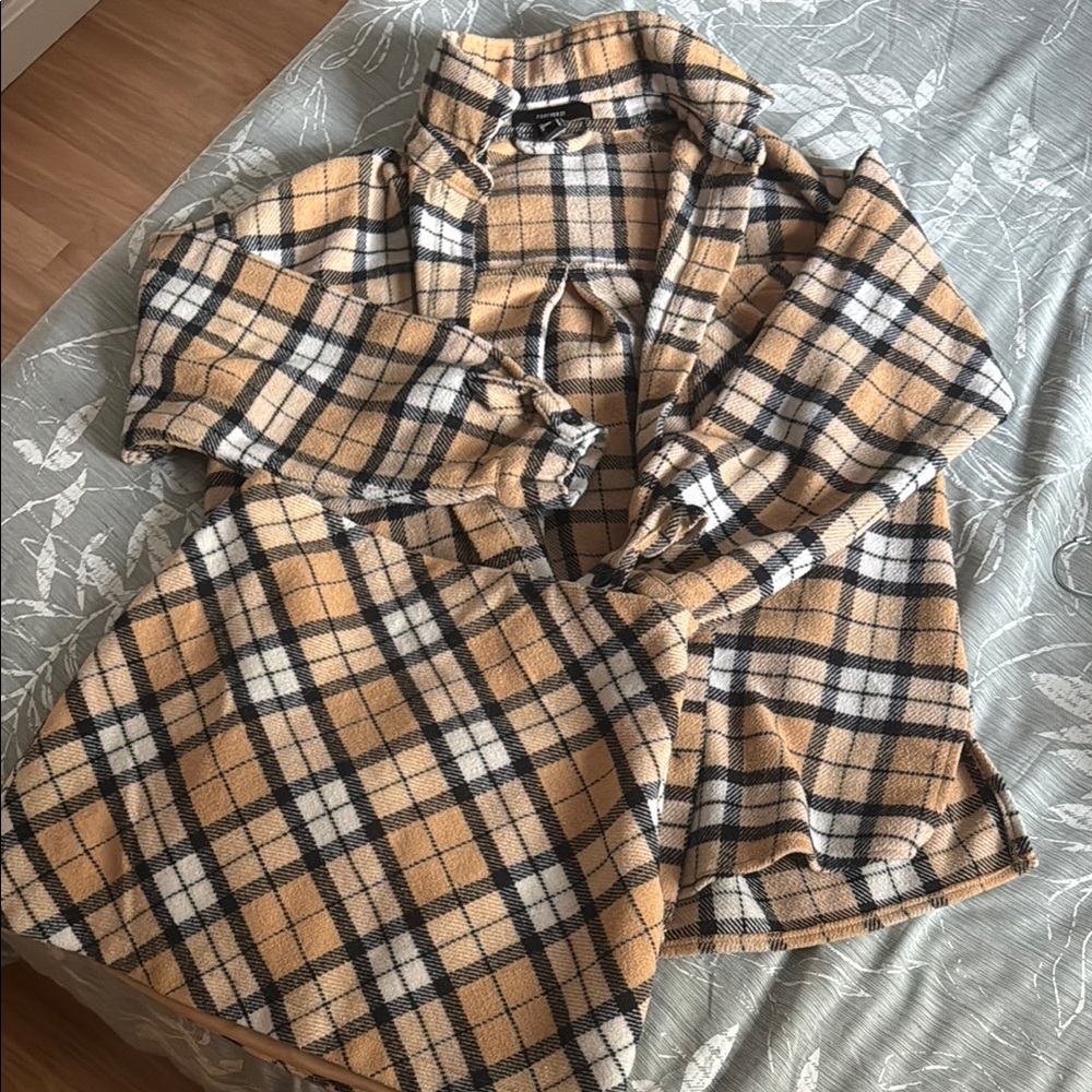 Forever 21 Beige and Black Skirt And Jacket Set